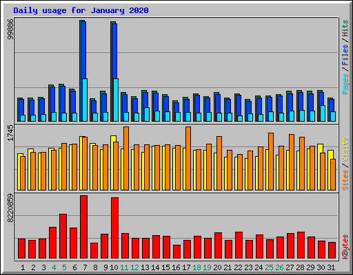 Daily usage for January 2020