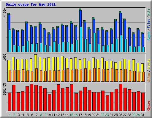 Daily usage for May 2021