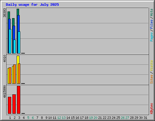 Daily usage for July 2025