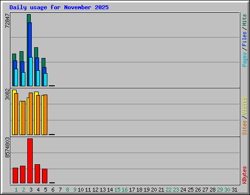 Daily usage for November 2025