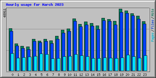 Hourly usage for March 2023