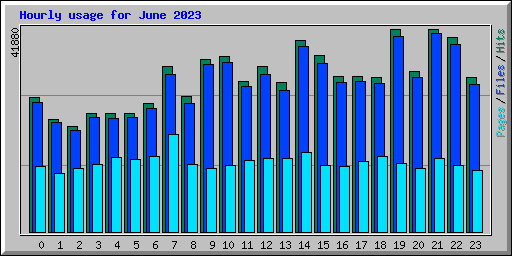 Hourly usage for June 2023