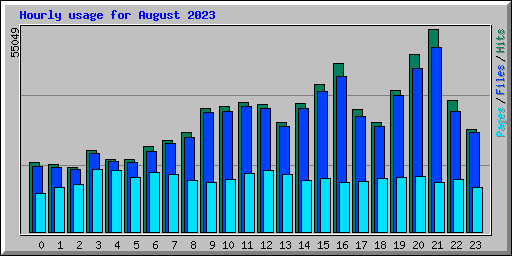 Hourly usage for August 2023