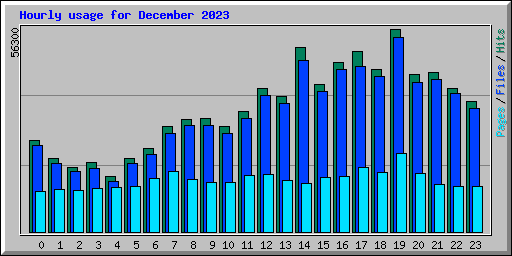 Hourly usage for December 2023